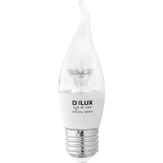 Лампочка Delux BL37B 6 Вт tail 4000K 220В E27 crystal 3шт (90016739) - зображення 1
