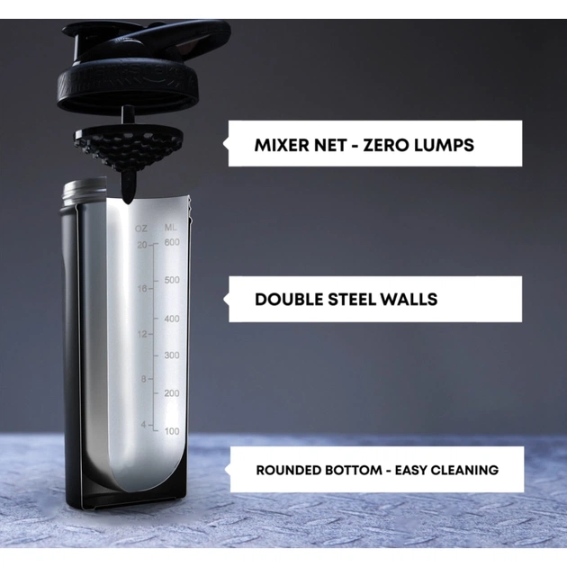 Шейкер спортивний SmartShake Insulated Steel 750ml Black (11152001) - picture 6