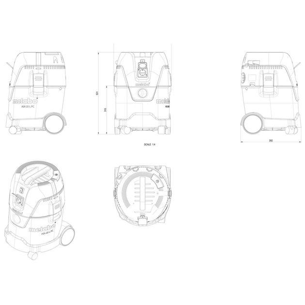 Пилосос будівельний Metabo ASA25LPC (602014000) - picture 4