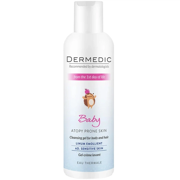 Дитячий гель для душу Dermedic Baby Linum Emollient Кремоподібний 2 в 1 з 1-го дня життя 200 мл (5901643170790) - изображение 1