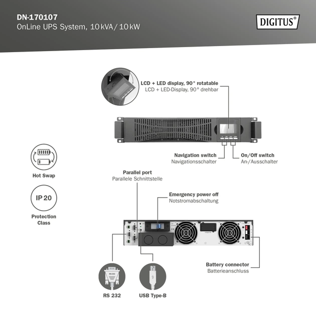 Пристрій безперебійного живлення Digitus 10000VA DN-170107 (DN-170107) - picture 6