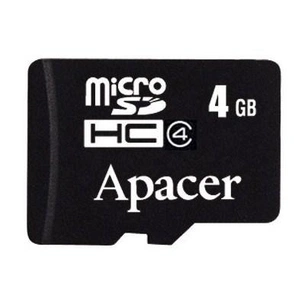 Карта пам'яті Apacer 4Gb microSDHC class 4 (AP4GMCSH4-RA) зображення 1