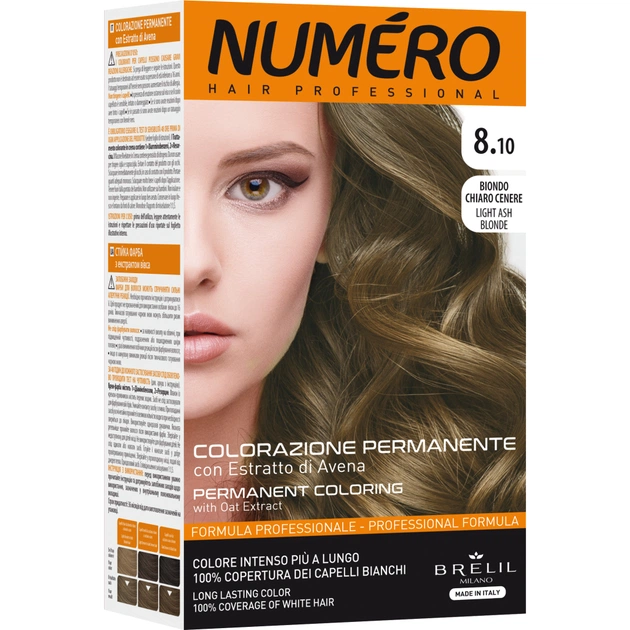 Фарба для волосся Brelil Numero 8.10 - Light Ash Blonde 140 мл (8011935081318) - изображение 1