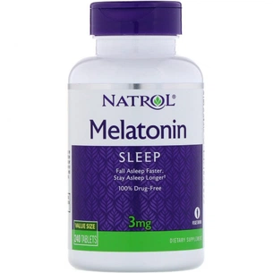 Амінокислота Natrol Мелатонін, Melatonin, 3 мг, 240 таблеток (NTL-16068) зображення 1