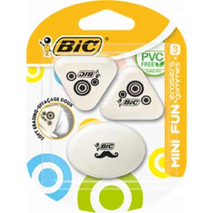 Гумка Bic Mini fun, 3 шт в блістері (bc927870) изображение 1
