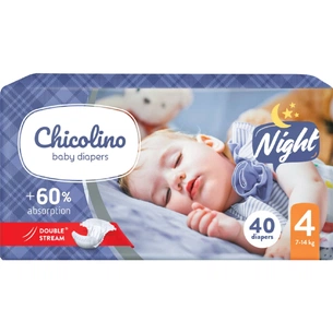 Підгузки Chicolino Night Розмір 4 (7-14 кг) 40 шт (4823098410584) зображення 1