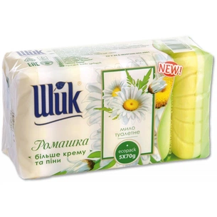 Тверде мило Шик Еліксир антибактеріальний Ромашка 5x70 г (4820023366039) зображення 1