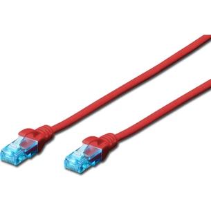 Патч-корд 5м, UTP, cat.5e, AWG 26/7, CCA, PVC, red Digitus (DK-1512-050/R) зображення 1