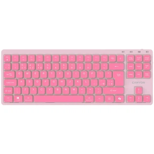 Клавіатура Canyon OnType 10 TKL Mechanical Silent Low-profile USB UA Pink (CNS-HKB10P) зображення 1