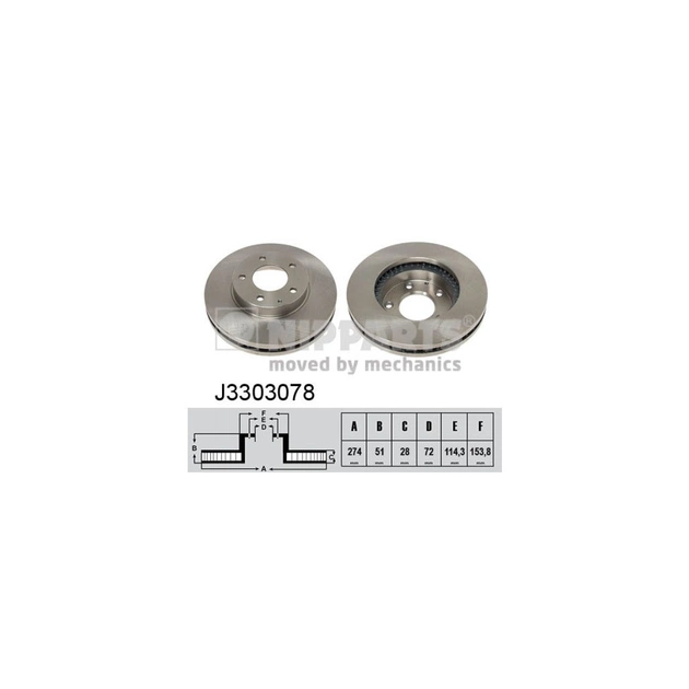 Гальмівний диск Nipparts J3303078 - зображення 1