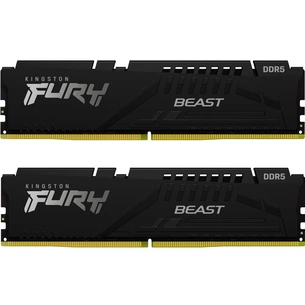 Модуль пам'яті для комп'ютера DDR5 16GB (2x8GB) 4800 MHz Beast Black Kingston Fury (ex.HyperX) (KF548C38BBK2-16) зображення 1