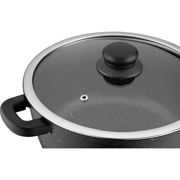Каструля Ardesto Gemini Anzio скляна кришка 24 см 4,4 л чорна (AR2424GE) - picture 9