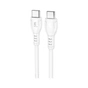 Дата кабель USB-C to USB-C 1.0m 60W PVC white Wibrand (WI.DC/BO1W-CC) - зменшене зображення 1