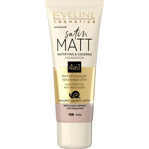 Тональний крем Eveline Cosmetics Satin Matt 106 - Nude 30 мл (5901761997897) зображення 1