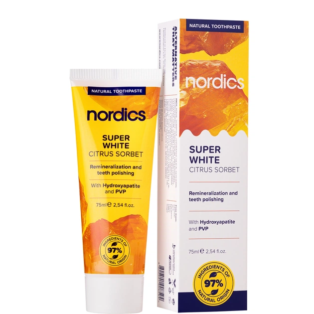 Зубна паста Nordics Cosmos Organic Super White 75 мл (3800500324555/3800501908594) - зображення 1