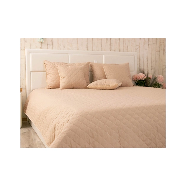 Покривало Руно двостороннє декоративне Velour Beige ромб 220х240 см (330.55_Dark Grey ромб) - picture 9