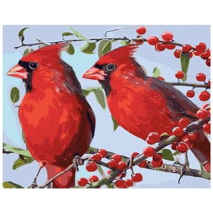 Картина по номерам Strateg Свиристелі на калині 40х50 см (SY6335) зображення 1