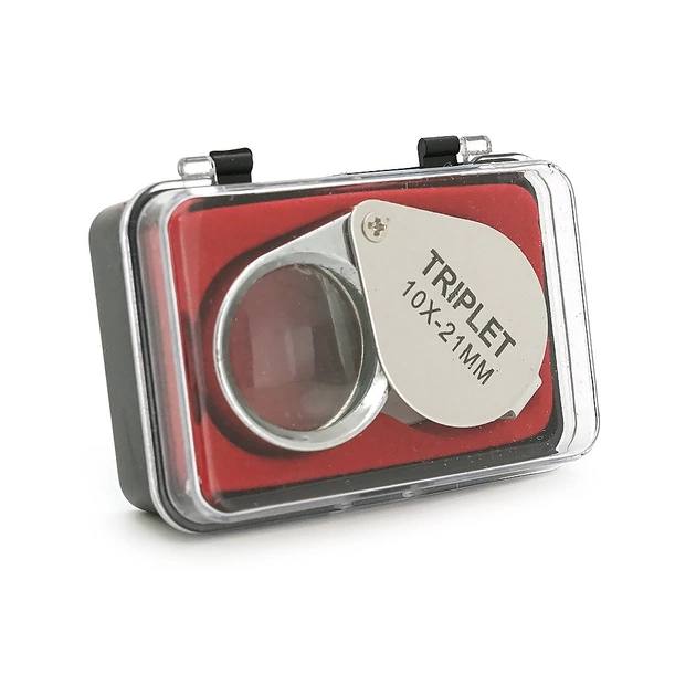 Лупа Voltronic ручна TRIPLET 10X-21mm, складана (брелок), метал-скло, пластикова коробка. 60 * 24 * 18mm. (1152/TR10X-21) - picture 3