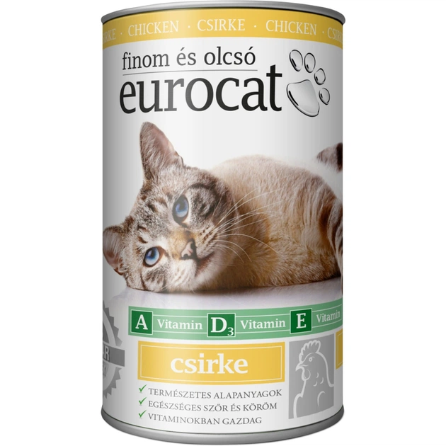 Консервы для кошек EuroCat кусочки в желе с птицей 415 г (5999886848095) - изображение 1