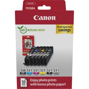 Картридж Canon PGI-530/CLI-531 Multipack BK,C,M,Y,GY (6117C004) зображення 1