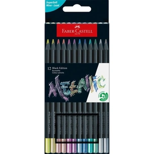 Олівці кольорові Faber-Castell Black Edition Сolour Pencils Metallic 12 кольорів (116415) (32446) зображення 1