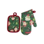Кухонна прихватка Прованс набір рукавичка та прихватка Санта на зеленому (035795) - зменшене зображення 1