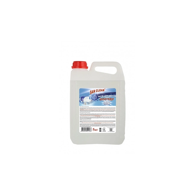 Средство для ручного мытья посуды San Clean Прозрачное 5 л (4820003541036) - изображение 1