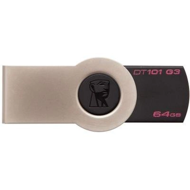 USB флеш накопичувач Kingston 64GB DataTraveler 101 G3 Black USB 3.0 (DT101G3/64GB) - зображення 1