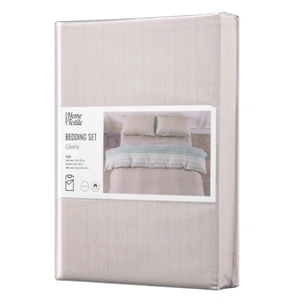 Постільна білизна Ardesto Gloria сатин смужки, коричневий полуториний євро 160х220 (ART1622RB) зображення 1