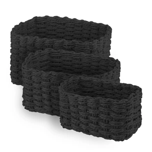 Кошик для зберігання Ardesto Prestigio Плетені Чорні 3 шт. 3.3 / 2.2 / 1.4 л (ARHC2505BL) зображення 1