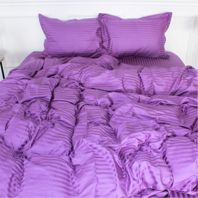 Постільна білизна MirSon Satin Stripe 30-0009 Purple 2х143х210 сімейний (2200005250747) - зображення 1