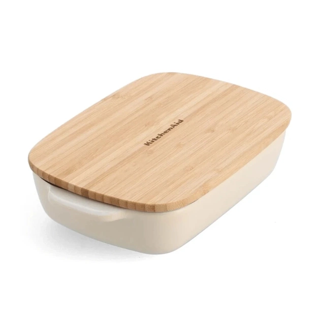 Форма для випікання KitchenAid з кришкою керамогранітна 0,9 л Кремова (CC006105-001) - picture 1