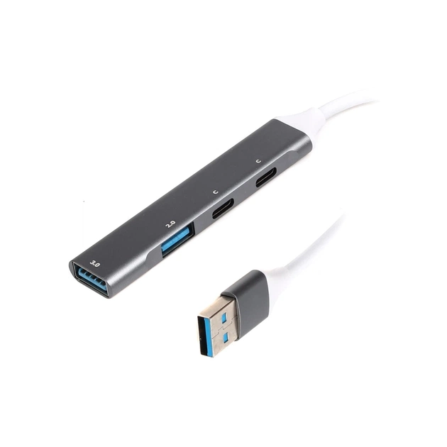 Концентратор Maxxter USB 3.0 to 1xUSB 3.0 + 1xUSB 2.0 + 2xUSB-C (HU3A-4P-03) - зображення 1