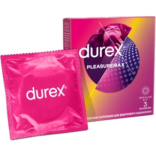 Презервативи Durex Pleasuremax з силіконовою змазкою з ребрами та крапками 3 шт. (5038483203989) изображение 1