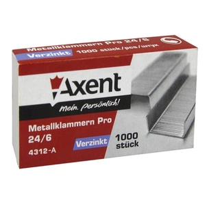 Скоби для канцелярського степлера №24/6 Pro, up to 30 sheets, 1000 шт Axent (4312-А) зображення 1