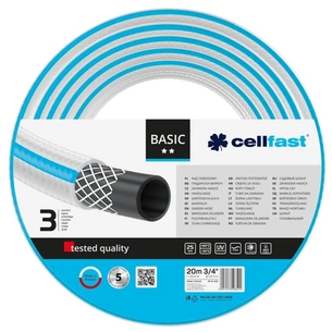 Шланг для поливу Cellfast BASIC, 3/4', 20м, 3 шари, до 25 Бар, -20…+60°C (10-420) зображення 1