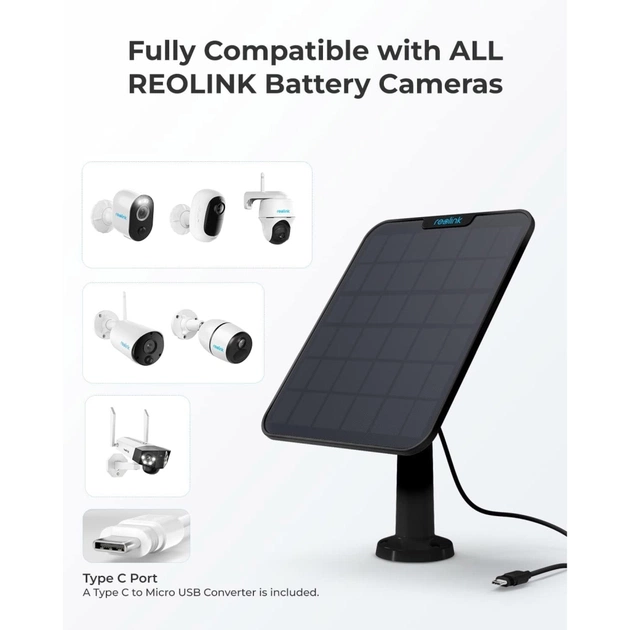 Сонячна панель Reolink Solar Panel 2 Black - picture 7