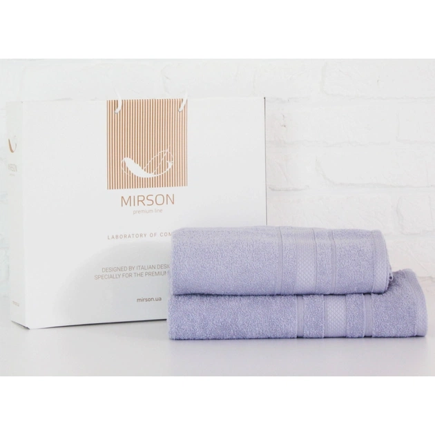 Рушник MirSon набір банних 5077 Elite SoftNess Lavender 50х90, 70х140 (2200003183153) - зображення 1