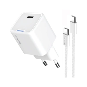 Зарядний пристрій ColorWay GaN Mini 30W PD Port PPS USB (Type-C PD + USB QC4.0) cable Type-C (CW-CHS053PDC-WT) зображення 1