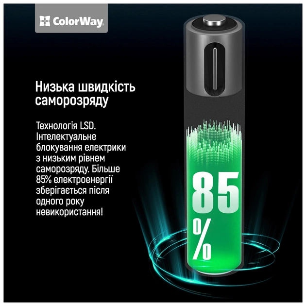 Акумулятор ColorWay AAА USB-С 590 mAh 1.5V (2шт) (Li-Polymer) (CW-UBAAA-09) - picture 11