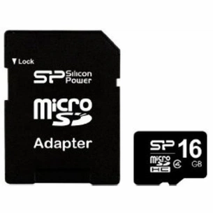 Карта пам'яті Silicon Power 16Gb microSDHC class 4 (SP016GBSTH004V10-SP) зображення 1