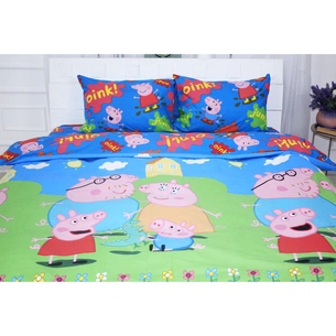 Постільна білизна MirSon Бязь Ranforce Elite 17-0507 Peppa 220х240 King Size (2200004706801) зображення 1