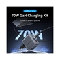 Зарядний пристрій Vention 2xUSB-C PD70W + 1xUSB QC3.0 22.5W GaN + cable USB-C to USB-C 1.0m black gray (TZ-FEXH0-EU) - зменшене зображення 4