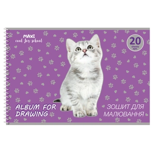 Альбом для малювання Maxi А4 на спіралі 20 аркушів, 100г/м2 (MX60925) зображення 1