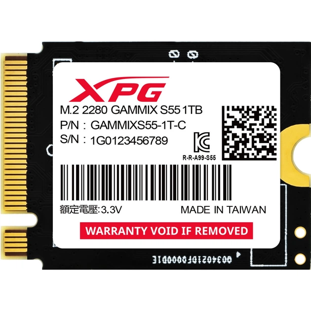 Накопитель SSD M.2 2230 1TB GAMMIX S55 ADATA (SGAMMIXS55-1T-C) - изображение 1