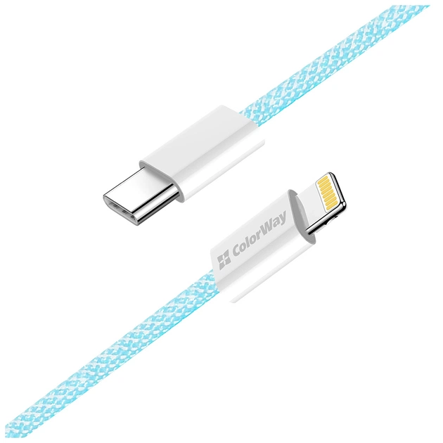 Дата кабель USB-C to Lightning 1.0m 27W blue ColorWay (CW-CBPDCL061-BL) - picture 5