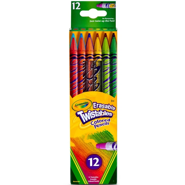 Олівці кольорові Crayola Твіст викручуються та стираються 12 шт (256360.024) - изображение 1