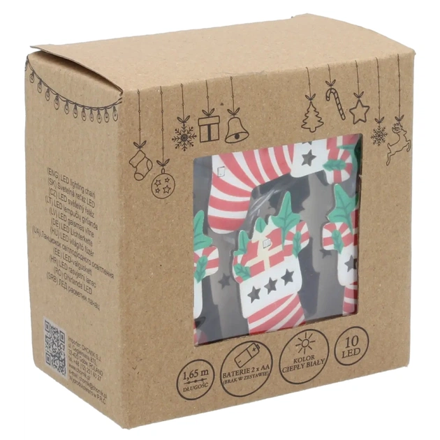 Гірлянда Chomik Шкарпетка новорічна 1.65 м 10 LED Теплий білий (5900779854093) - picture 6