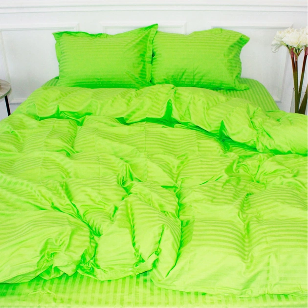 Постільна білизна MirSon Satin Stripe 30-0016 Light Green 110х140 Дитяча (2200005246252) - зображення 1