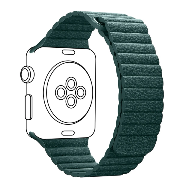 Ремінець до смарт-годинника Armorstandart Leather Loop для Apple Watch 42 (Series 11-10)/41/40/38 Forest Green (ARM53317) - зображення 1